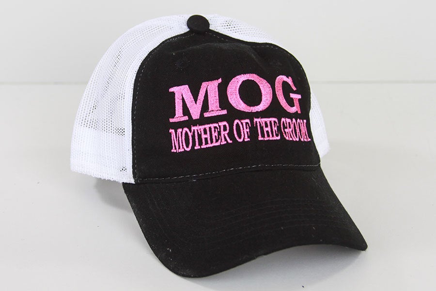 Mother of the Groom Embroidered Hat // MOG // Bride&#39;s Bridal Party // Bridal Party Trucker Mesh Unstructured Hat