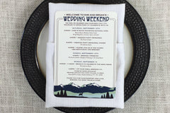 Colorado Rocky Mountains Wedding Weekend Itinerary Card // Wedding Weekend Timeline // Destination Wedding Itinerary