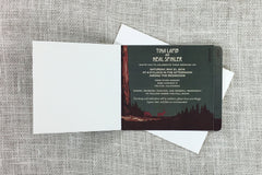 Sequoia Forest National Park 3pg Livret Booklet Wedding Invitation with Tear-off RSVP Postcard and A7 Envelopes