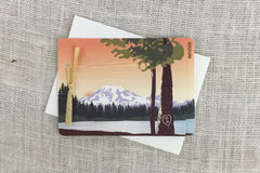 Mount Rainier National Park Washington Mountain 2pg Livret Booklet Wedding Invitation with Envelopes - TE1
