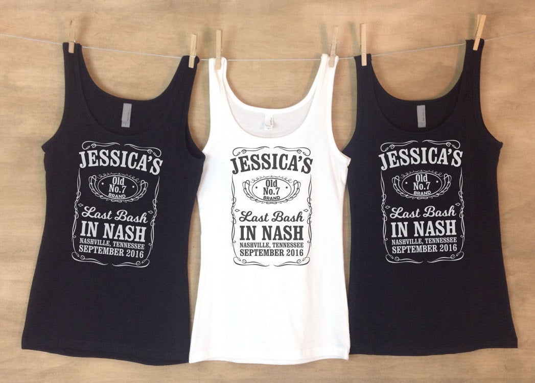 Last Bash in Nash? Tennessee whiskey inspired Bachelorette Party Tanks // Customizable Single or Sets w/ Bulk Discounts FREE Shipping