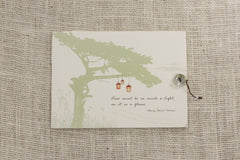 Beach Pocket Wedding Invitation with Cypress Tree with Lanterns // Handmade Pocket Invitation with RSVP Postcard and Details Cards - TE1