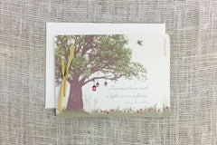 Oak Tree with Lanterns and Wildflowers 2pg Livret Wedding Invitation with Online RSVP and A7 Envelopes