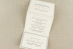 Elegant Blush Pink Greenery Trifold Wedding Invitation with Tear off RSVP postcard with Envelope-Unique Wedding Invitation-KW1