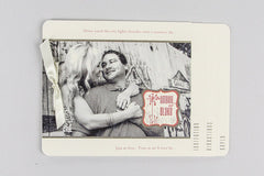 Photo Coral monogram emblem wedding invitation booklet livret with tear off RSVP postcard