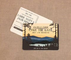 Sunset Catskill Mountain New York Save the Dates Postcard or Note cards with A2 Envelopes