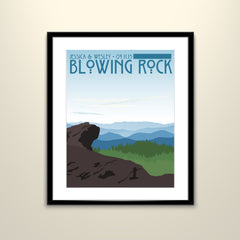 Blue Ridge Blowing Rock Vintage Travel 11x14 Paper Poster - Wedding Poster personalized with Names and Date (frame not included)
