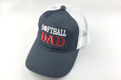 Softball dad trucker unstructured mesh hat thread color 100% customizable // Softball parent hat - KW1
