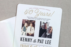 These Lovebirds have been Married 50 Years // Golden 50th Wedding Anniversary 5x7 Invitation with Envelope - TE1