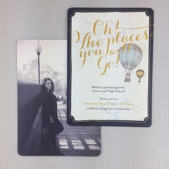 Oh The Places You Will Go 2 Sided Graduation Announcement with Envelope ccm