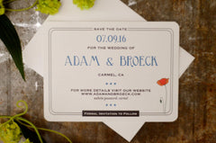 Carmel Valley with Poppies Save the Date Card - with A2 Envelope, California Wedding Save The Date, California Summer Wedding