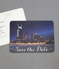 Nashville Tennessee Night Skyline Save the Date Postcard- JA1