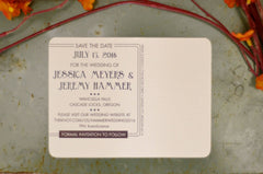 Appalachian Mountains Canoe Couple Save The Date - Appalachian Rolling Hills and Lake with Couple Carrying a Canoe Save The Date Card