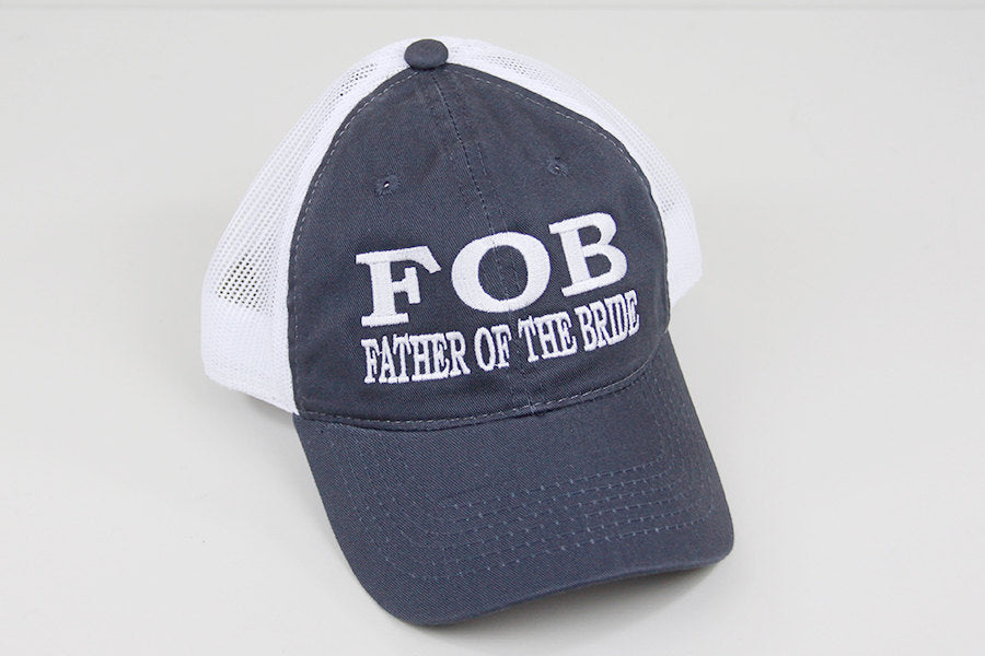Father of the Bride Embroidered Hat // Bridal Party Trucker Mesh Unstructured Hat