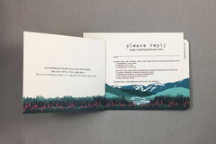 Knik Glacier Alaska with Fireweed Wedding Invitation Booklet 3pg Livret