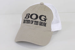 Brother of the Groom Embroidered Hat // BOG // Groom's Crew Bridal Party // Bridal Party Trucker Mesh Unstructured Hat