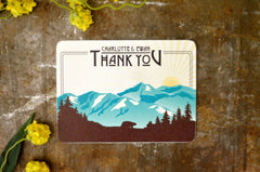 Denali Alaskan Mountains (Yellow & Blue) with Bear Sunrise Wedding Thank You Postcard - BP1
