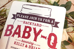 Backyard Baby-Q / Mason Jar Baby Shower Invitation / 5x7 BBQ Baby Shower Invite / Rustic Baby Shower / DIY / Printable / Template