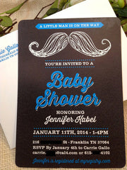 Retro Chalkboard mustache Baby Shower Invitation // 5x7 Zoo Animal Baby Shower Invite with Envelopes // DIY // Printable // Template - TE1