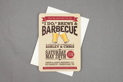 Rustic I Do Brews and Barbecue Engagement Party 5x7 Invitation with Envelope