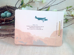 Zion Mountain, Utah 3pg Livret Booklet Wedding Invitation with Envelopes //  Illustrated Invitation // Get Started Deposit or Full Payment