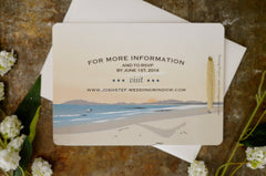 Costa Rica Sunset Wedding Invitation Landscape Livret Booklet with Envelope