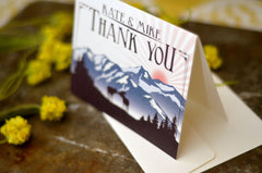 Denali Craftsman Alaska Landscape Moose Thank You A2 Notecard with Envelope