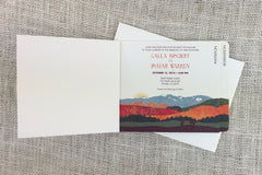 Fall Washington Mountain with Birch Trees 3pg Livret Booklet Wedding Invitation with A7 Envelopes-Booklet Wedding Invitation