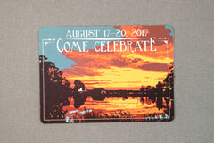 Dramatic Sunset over Lake Lodge Wedding Invitation 5x7 Postcard // Summer Camp Wedding Weekend Invitation Postcard - TE1