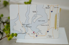 Mount Rainier National Park Washington Mountain with Sunset Forest 2pg Livret Booklet Wedding Invitation with Envelope