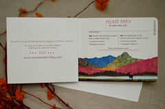 Colorful Mountain Lake Landscape Wedding Invitation Livret Booklet Wedding Invitation // Mt of the Holy Cross