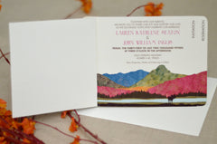 Colorful Mountain Lake Landscape Wedding Invitation Livret Booklet Wedding Invitation // Mt of the Holy Cross