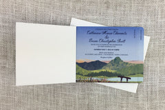 Mount of the Holy Cross Colorado Rocky Mountains 3pg Livret Booklet Wedding Invitation with Tear-off RSVP Postcard and A7 Envelopes