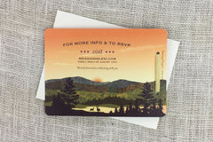 Fall Catskills Mountains at Sunset 2pg Livret Wedding Invitation with Envelopes