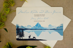 Glacier Valley Montana 5x7 Wedding Invitation // Save The Date // Montana Landscape Event Invites with Envelope - BP1