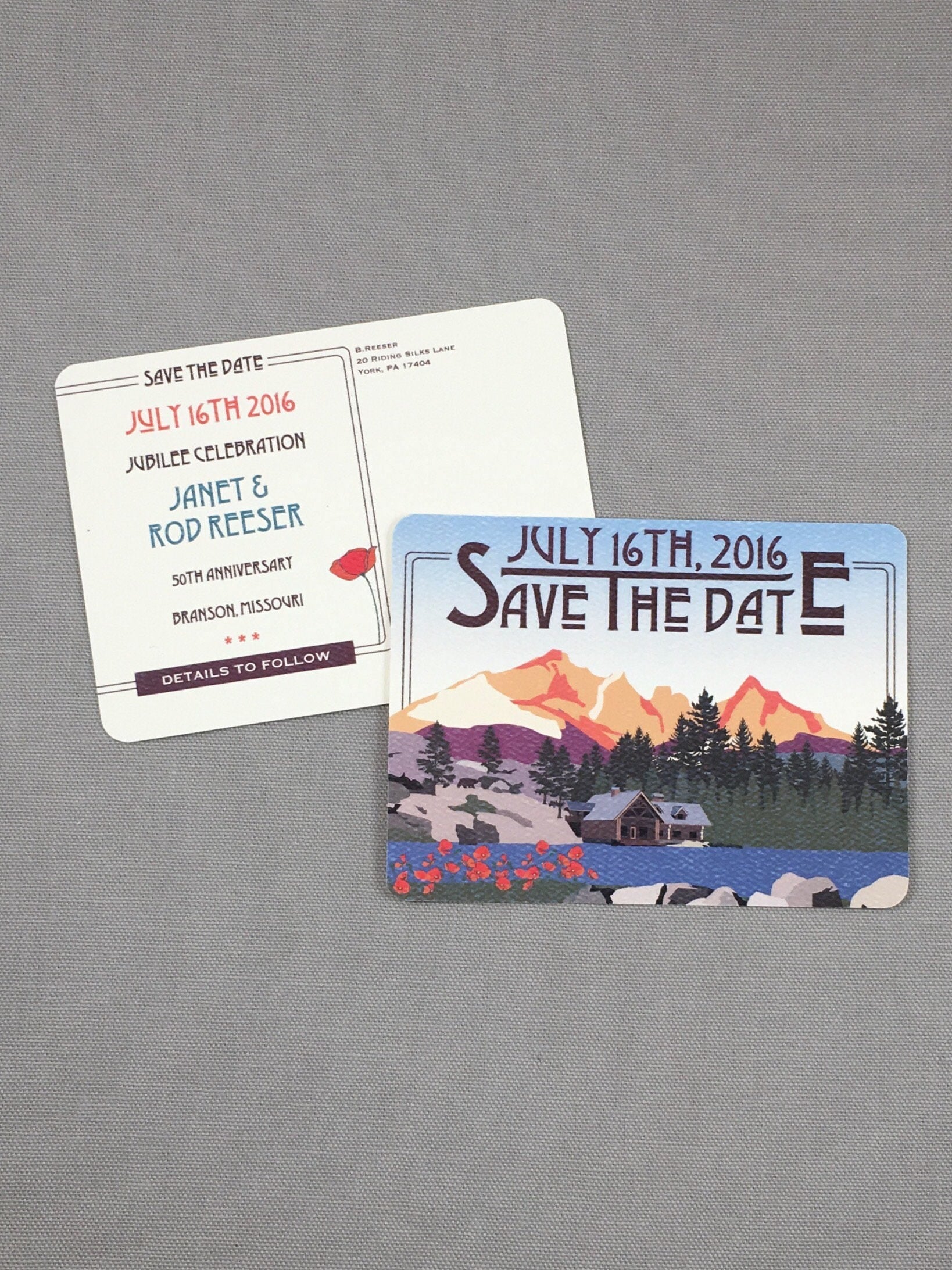 The Hideout Lodge Kirkwood California Save the Date Postcards