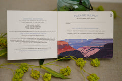 Grand Canyon National Park Wedding Craftsman Livret Booklet Invitation with Envelope // Mountain Landscape