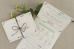 Arrow Banner Campy Trifold Wedding Invitation with Online RSVP with Envelope // Rustic Camp Trifold Wedding Invitation-KW1