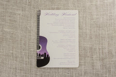 Nashville Skyline in Guitar Wedding Weekend Itinerary 5x7 2-sided Card // Wedding Weekend Itinerary - TE1