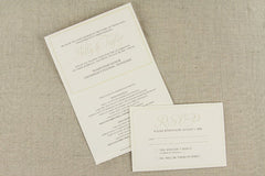 Elegant Subtle Greenery Trifold Wedding Invitation with Tear off RSVP postcard with Envelope-Barn Photo Wedding Invitation-KW1