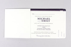 Chandelier Wedding Invitation Booklet Livret with Tear-off RSVP Postcard
