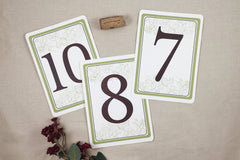 Barley and Hops Brewery Wedding Flat Number Signs for Table