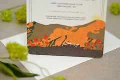 Rustic Figueroa Mountain Farmhouse Landscape with Sunrise // Craftsman 5x7 Wedding Invitation and RSVP with Envelope - BP1