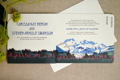 Herbert Glacier Juneau, Alaska Landscape Livret 3pg Wedding Invitation with RSVP Postcard // Mountain Landscape Invite // BP1