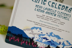 Herbert Glacier Juneau, Alaska Landscape 5x7 Wedding Invitation Long with Envelope // Mountain Landscape Invite // BP1