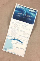 Rustic Iceland Mountain Wedding Trifold Invitation with wedding weekend timeline (Online RSVP)