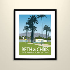 Palm Springs Wedding Landscape 11x14 Poster/Can personalize with Names and date (frame not included)