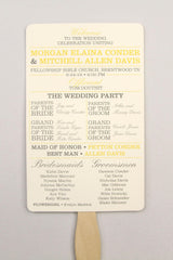 Modern Gray and Yellow Wedding Program Fan