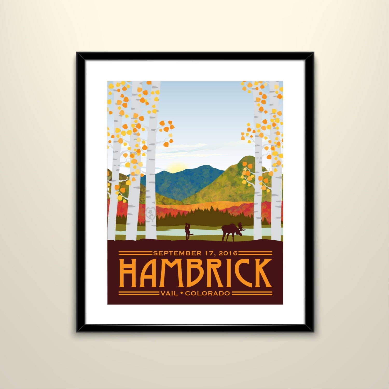 Mount of the Holy Cross, Colorado Wedding Landscape Vintage Travel Poster 11x14 /Can personalize with Names and date (frame not included)