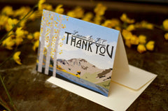 Convict Lake California Broadfold Thank You Card  // Mountain and River Landscape Wedding Thank you